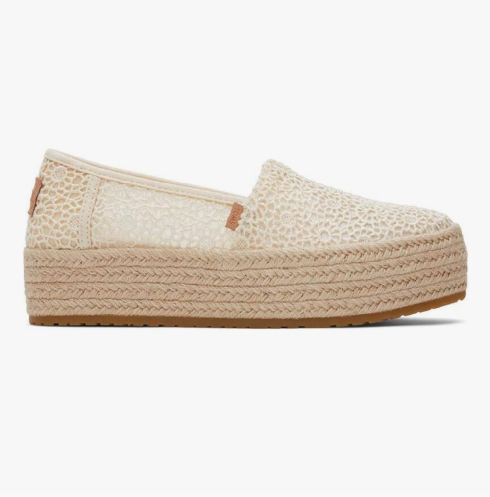 Toms Cream Crochet Platform Espadrilles - Picture 3 of 10